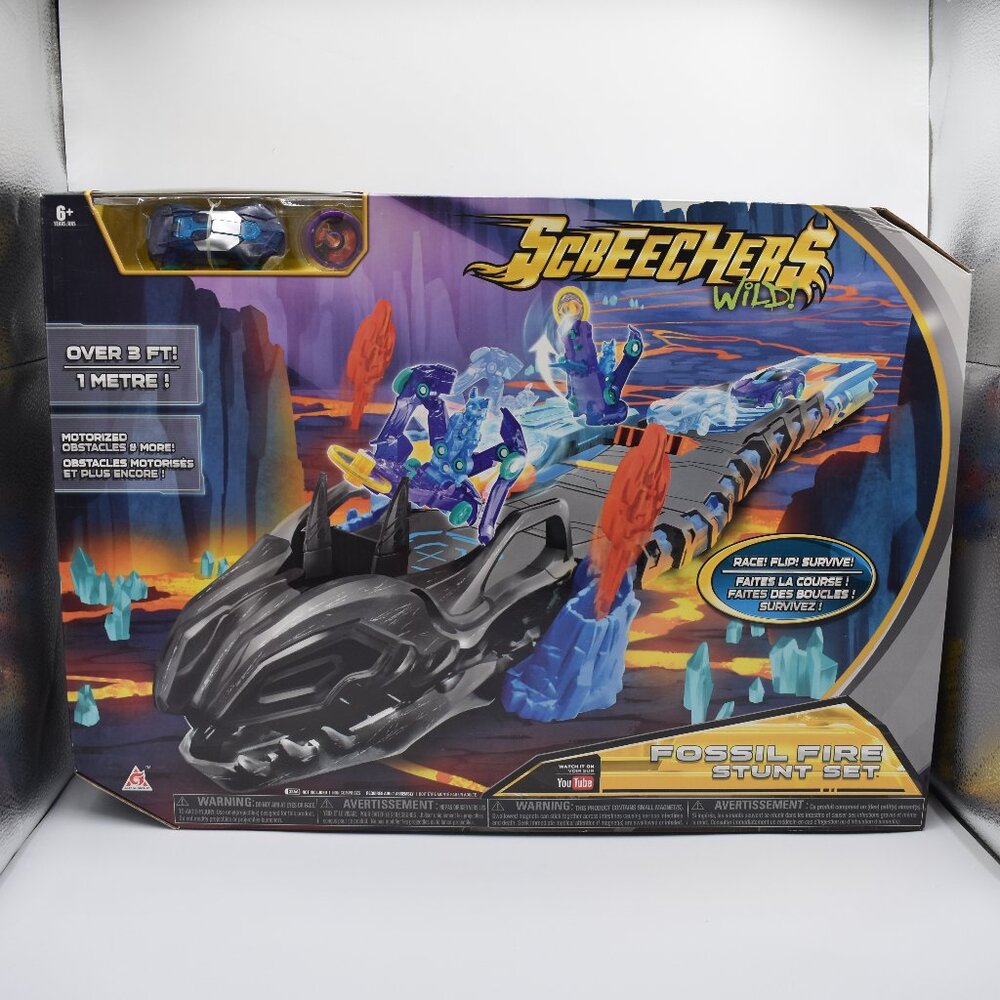 Screechers Wild Race Flip Survive Fossil Fire Stunt Set over 3 Ft Watch Youtube